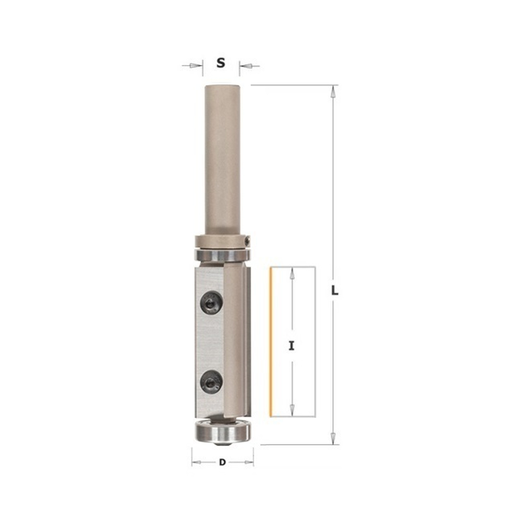 Фреза обгонная верхний и нижний подшипник, сменные ножи Z 2 S 12 D 19X50RH Woodwork 658.1950.12