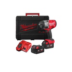 Новинка! Комплект в кейсе M18 FUEL FHIW2F12-502X: Аккумуляторный ударный гайковерт FHIW2F12 с фиксацией фрикционным кольцом ПЛЮС 2 шт Аккумулятор B5 5.0 Ач, Быстрозарядное устройство M12-18 FC Milwaukee 4933492783