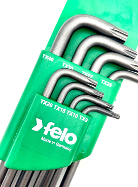 Новинка! Набор ключей Г-образных шестигранных 8 шт. Felo Torx T9-T40, пластиковый держатель 34888811