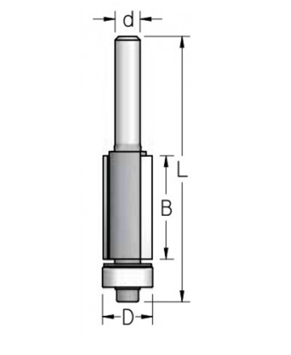 Фреза обгонная с нижним подшипником WPW 12.7 x 51 x 115 x 12 Z2 F281272