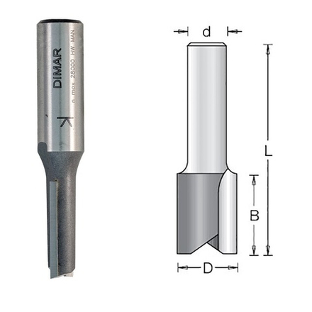 ХИТ! Фреза пазовая D 8 x 25 L69 Z2 хвостовик 12_S,1 070 259 Dimar 1070259
