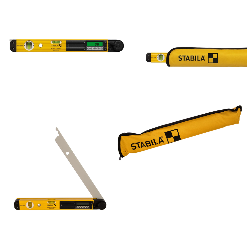 Новинка! Электронный угломер для столярных работ 3 в 1 STABILA TECH 700 DA, IP54, точность 0,1 градус, 45 см, цифровой дисплей, горизонтальная и вертикальная пузырьковые камеры, в сумке 18903