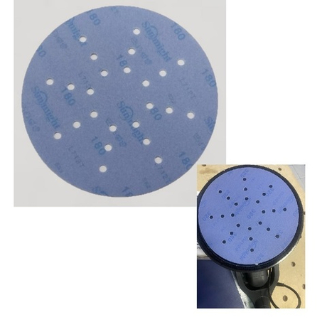 Шлифовальные круги 50 шт CERAMIC L712T 225 мм на липучке 24 отверстия P 240 Sunmight 78012-50