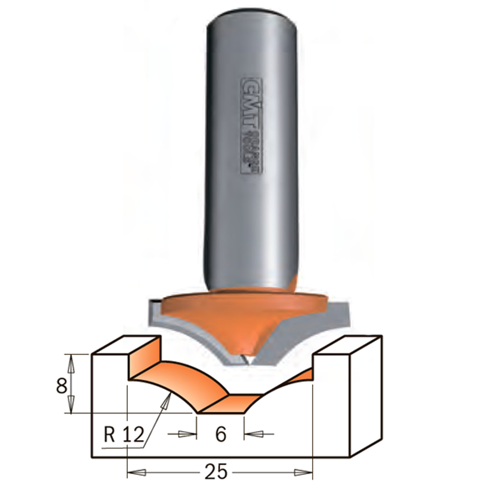 Фреза филеночная S8 D 25 x 8 CMT 970.101.11