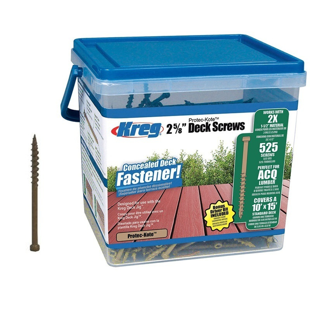 РАСПРОДАЖА ХИТ! Шурупы 2-5/8д (Protec-Kote) Kreg для DECK JIG 66, 7 мм редк. 525 шт SDK-C262W-525