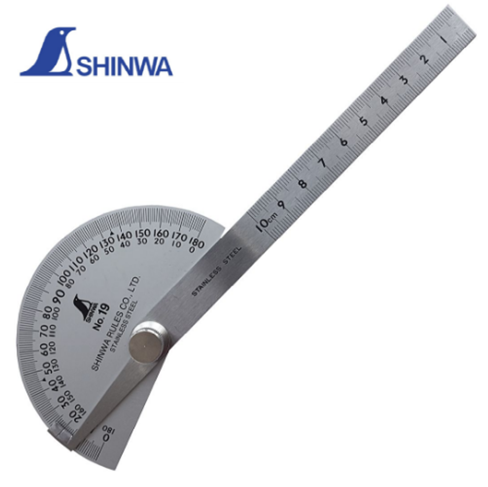 ХИТ! Угломер D 90 мм х 100 мм c одной линейкой N19 Shinwa 62480 М00015763