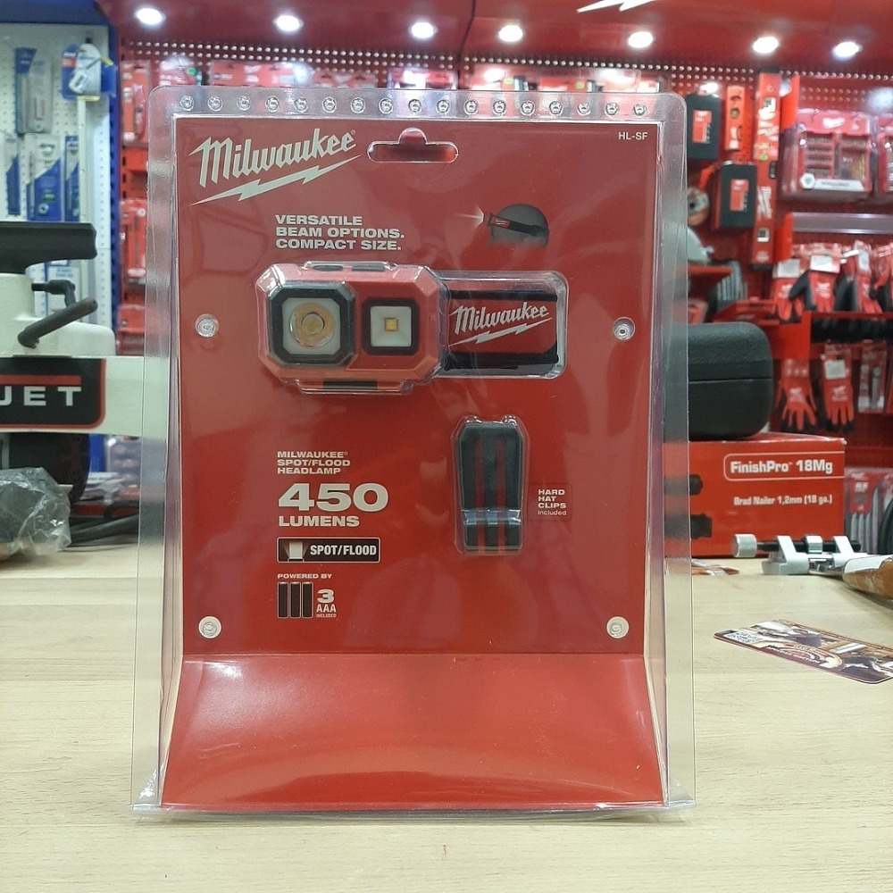 ХИТ! Налобный фонарь на батарейках HL-SF MILWAUKEE 4933471388