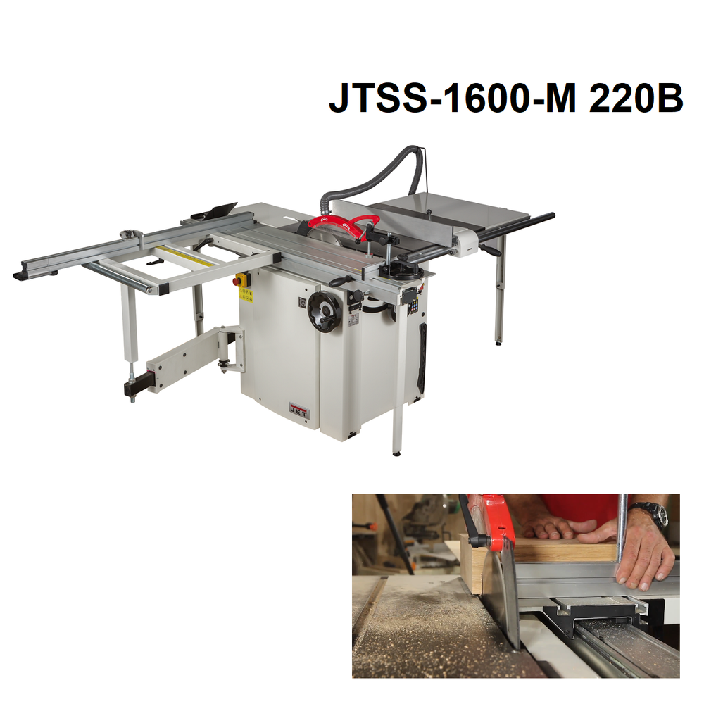 АКЦИЯ ЧЕРНАЯ ПЯТНИЦА! Форматно-раскроечный станок профессиональный JET JTSS-1600-M 2,5 кВт 220В, каретка 1600 мм, диск пильный 315/30 мм, для раскроя больших листовых материалов 10000044M