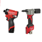 УДОБНЫЙ КОМПЛЕКТ: Аккумуляторный Винтоверт M12 FID2-202 с 2 аккумуляторами, быстрозарядным устройством 4933479877 и Заклепочник M12 BPRT-0 4933464404 MILWAUKEE N070-2AM