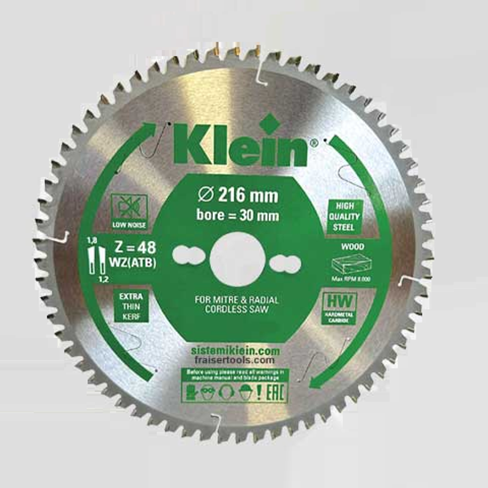 Новинка! Пильный диск Klein AR Professional тонкий 216 х 2,3 / 1,6 х 30 Z 48 WZ NEG подходит для пил FESTOOL AR217.04830