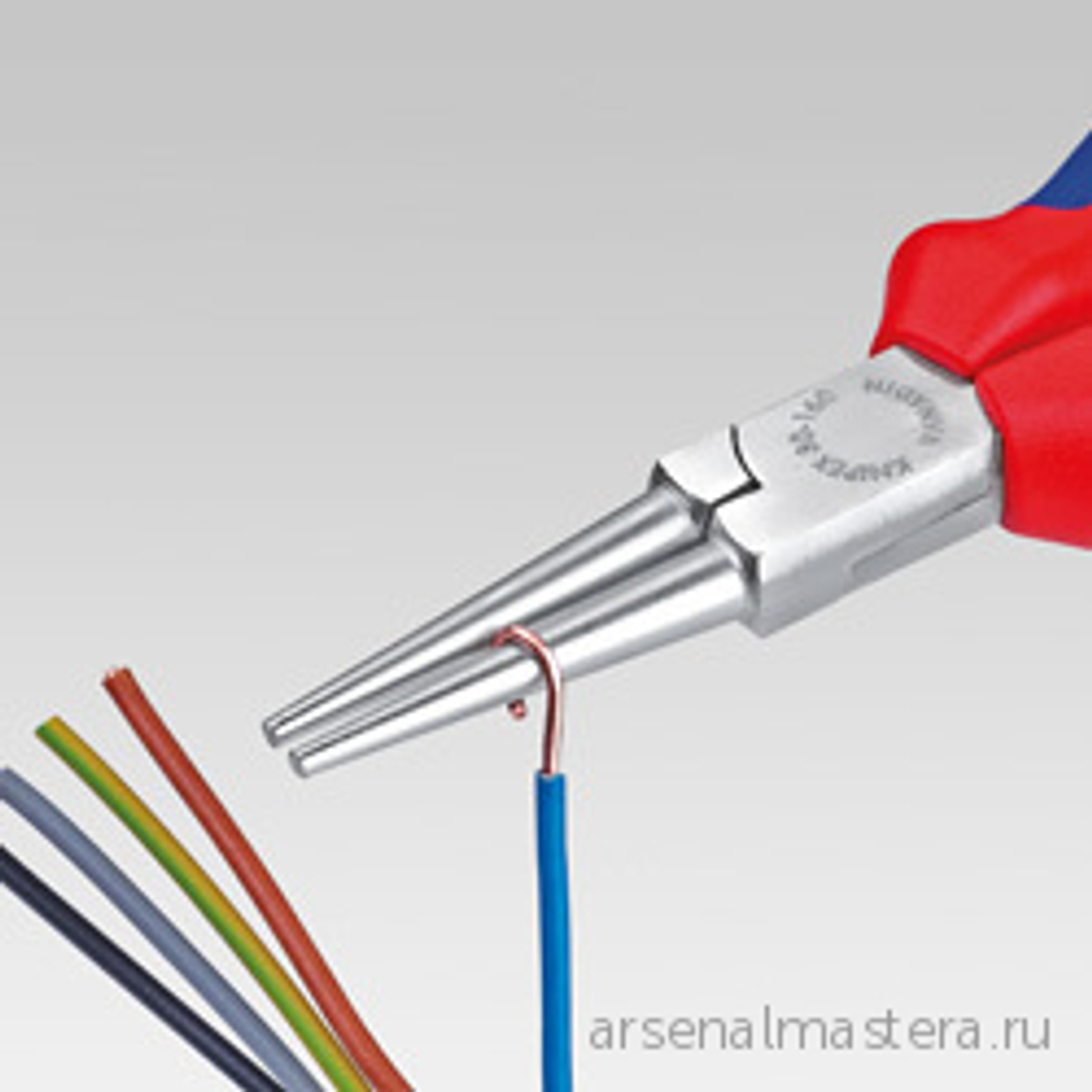Круглогубцы 160 мм, губки без насечек 41 мм, хром, 2-комп ручки 30 35 160 KNIPEX KN-3035160