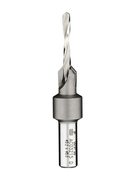 ХИТ! Зенковка оправка коническая D 9,5 мм со сверлом 3,2 мм плавная спираль хвостовик 8 мм WPW AC03215D