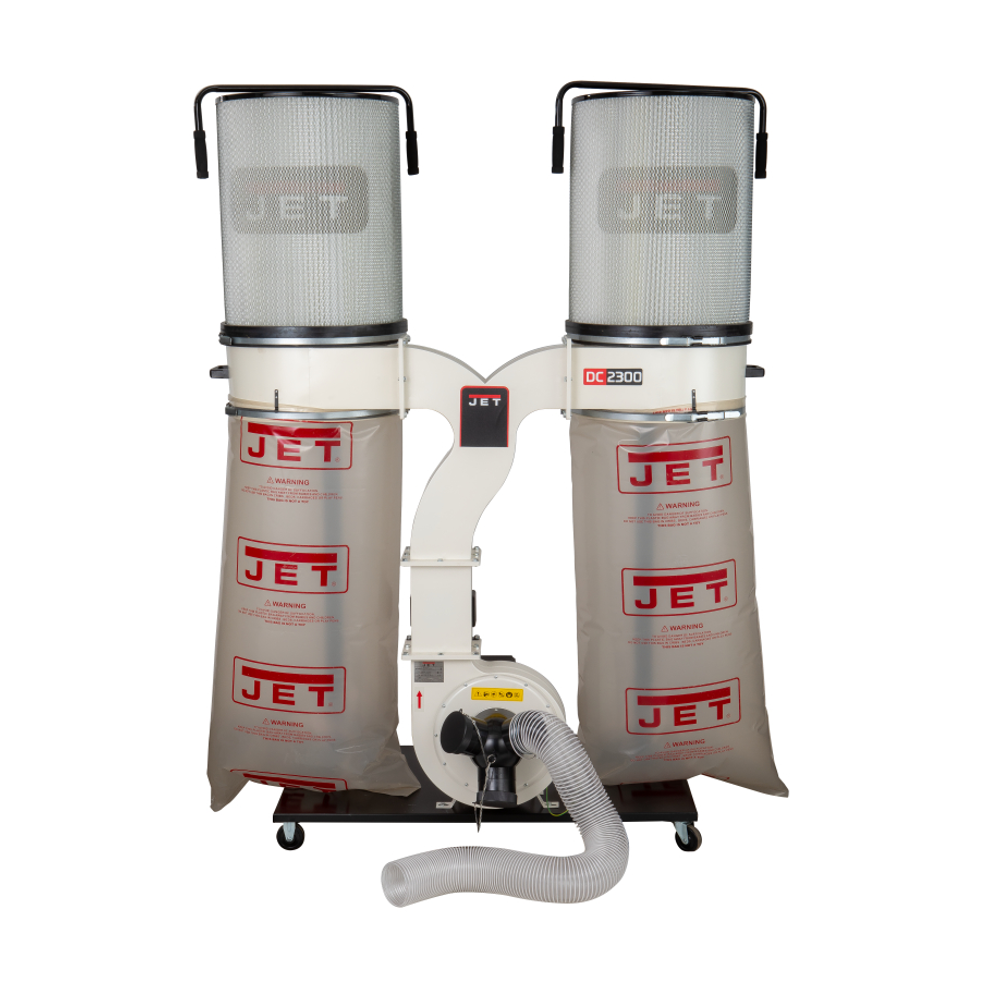 Новинка! Вытяжная установка / стружкоотсос профессиональный JET DC-2300СК-М 220В 2,2 кВт, объем пылесборника 2 х 200 л, с дистанционным управлением JR023