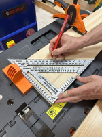 ХИТ! Угольник оригинальный метрический 250 мм для плотника и столяра Metric Speed Square Sw-250 с русской книжкой - инструкцией с Черной разметкой Swanson MT202-BLK