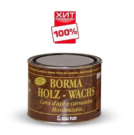 АКЦИЯ ОСЕНЬ -20 ХИТ! Воск пчелиный Holzwachs Dapi прозрачный 500 мл для внутренних работ Borma 0120