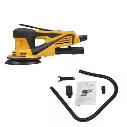 Электрическая эксцентриковая шлифовальная машинка ручная Schtaer с пылеотводным шлангом и тормозом тарелки 230 В 0,35 кВт диск 125 мм эксцентрик 5 мм SCH-01-125-5.0