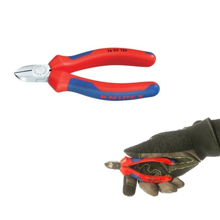 Новинка! Бокорезы электромеханика 125 мм, хром, 2х компонентные ручки KNIPEX KN-7605125