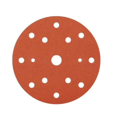 Новинка! Шлифовальные круги 100 шт SUNMIGHT ORANGE FILM Q128OM 150 мм, 15 отверстий, на липучке P 120, оранжевый 21007-100