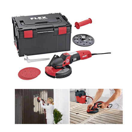 Новинка! Универсальная шлифовальная машина ротационного типа Flex SUPRA SE 14-2 150 Set, 1,4 кВт, диск 150 мм, в кейсе, для проведения работ по санации, ремонту, благоустройству, для обработки нержавеющей стали, металла, натурального и искусственного камня, деревянных поверхностей и ЛКП 419206