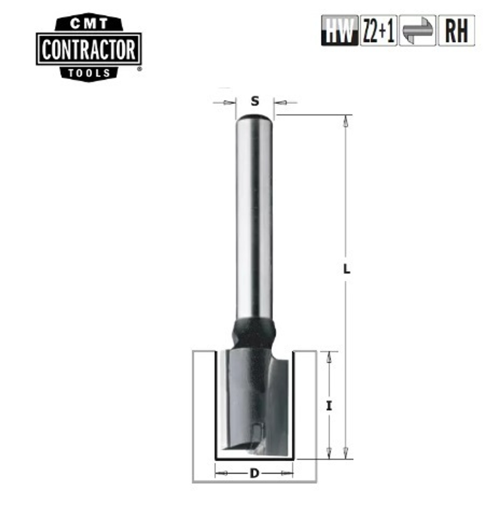 Фреза концевая CMT - contractor пазовая Z2/1 S8 x 40 D10 x 20 x 60 RH CMT K174-100
