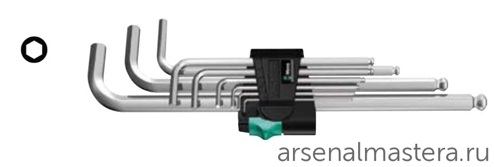 АКЦИЯ WERA ХИТ! Набор 9 предметов Г-образные КЛЮЧИ, хром, с шаром,1.5 / 2 / 2.5 / 3 / 4 / 5 / 6 / 8 /10 мм 950 / 9 PKL Hex-Plus 1 022087 WERA WE-022087