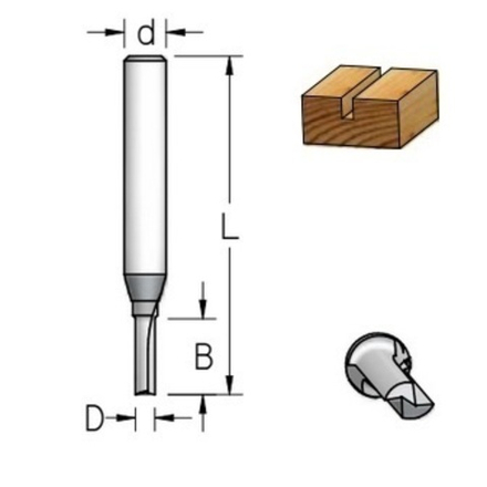 Фреза пазовая монолитная D4 B11 Z2 хвостовик 8 WPW P210405