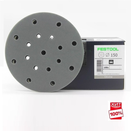 ХИТ! Шлифовальные круги 100 шт Olivine P320 STF D150/16 OL/100 Festool 692989E