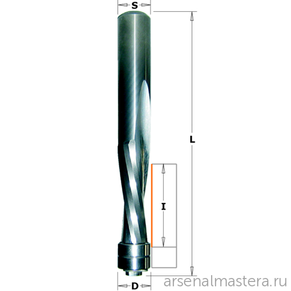 ХИТ! Фреза спиральная монолитная 6,35 x 25,4 x 76 Z2 S6 RH CMT 191.064.11B
