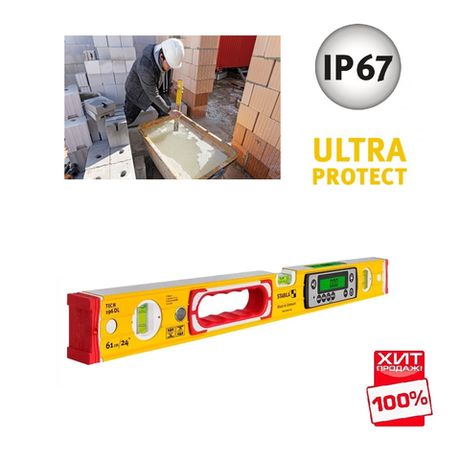 ХИТ! Уровень электронный STABILA TECH 196 DL, 61 см, с 2 цифровыми дисплеями для удобного определения наклонов и уклонов 19829