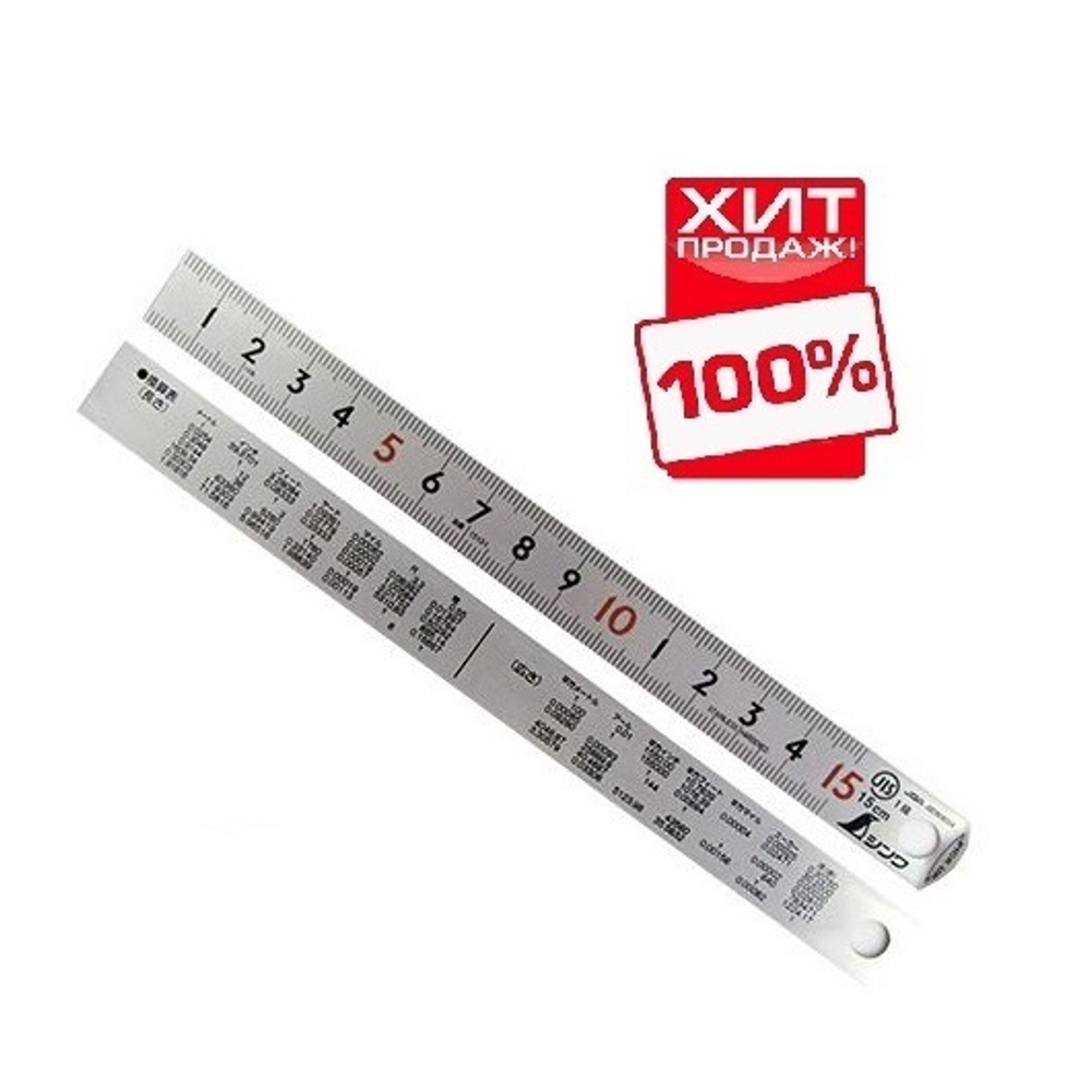 ХИТ! Линейка стальная матовая Shinwa PickUp 60 см шкала - в см  13137 М00010163