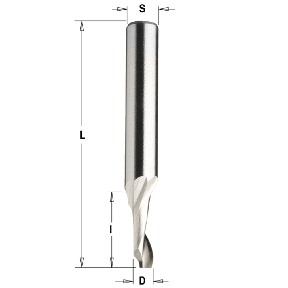 ХИТ! Фреза спиральная по алюминию HSS Co Z1 S8 D 4 x 12 x 60 RH CMT 188.040.51
