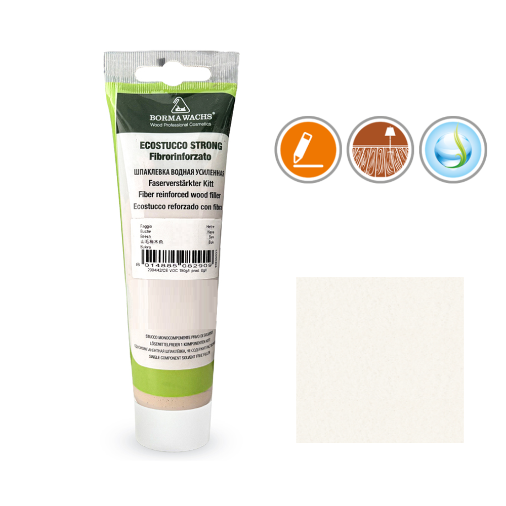 Новинка! Шпаклевка по дереву водная усиленная Borma Ecostucco Strong 200 г, цвет 50 белый, для внутренних работ 1770BI.200
