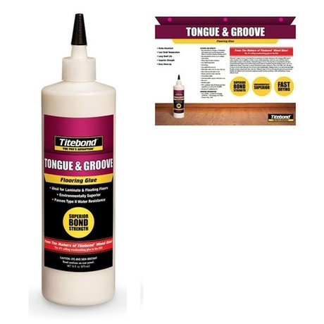 Клей TITEBOND TONGUE and GROOVE FLOORING GLUE влагостойкий для ламината, паркета прозрачный 473 мл 2104