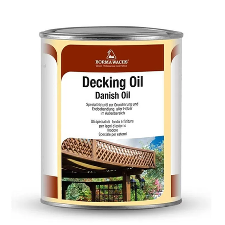 Новинка! Масло датское Borma Decking Oil 60% Азия 1 л для наружных работ, для садовой мебели, веранд, террас, дверей, заборов 4971-60
