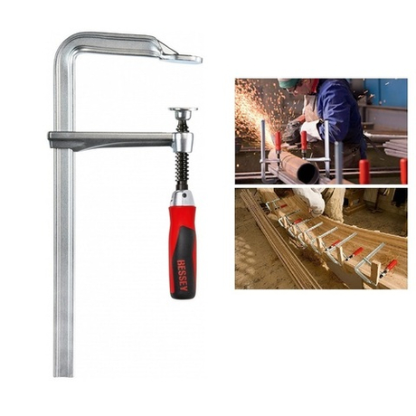 Новинка! Струбцина цельнометаллическая 300/140, 6 кН деревянная ручка BESSEY BE-GZ30