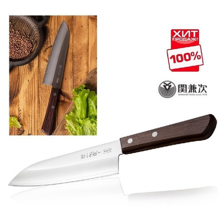 ХИТ! Японский Шеф Нож кухонный Сантоку Kanetsugu Special Offer длина лезвия 170 мм сталь AUS-8/SUS410 3 слоя, рукоять розовое дерево, заточка 5000 Tojiro 2003