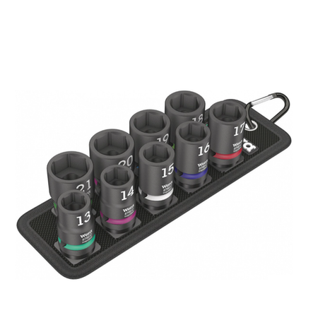 СКИДКИ НА MAXIМУМЕ! Набор 10 предметов ГОЛОВКИ торцевые ударные WERA Belt C Impaktor 1, 1/2", 13 - 21 x 38 мм WE-004580