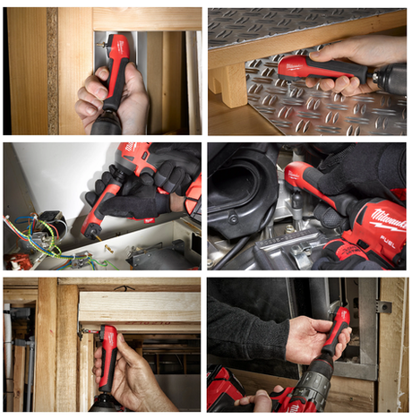 ХИТ! Угловая насадка Milwaukee SHOCKWAVE с Комплектом БИТ, 1/4 дюйм, для сверления и завинчивания в ограниченных пространствах 4932471274