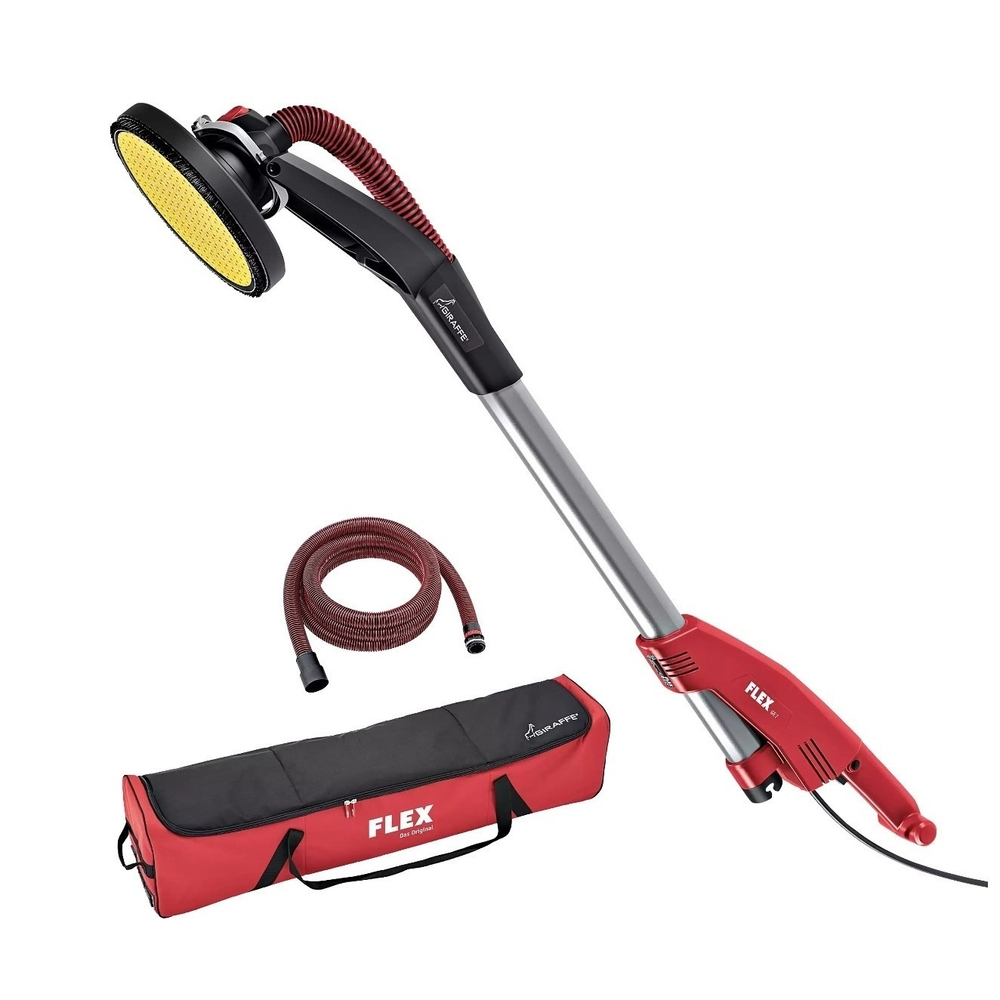 Новинка! Шлифовальная машина для стен и потолков Flex Giraffe GE 7 MH-X SH с системой сменных головок, антистатический пылеотсасывающий шланг D 32 мм x 4 м, 710 Вт диск 225 мм в сумке 494550