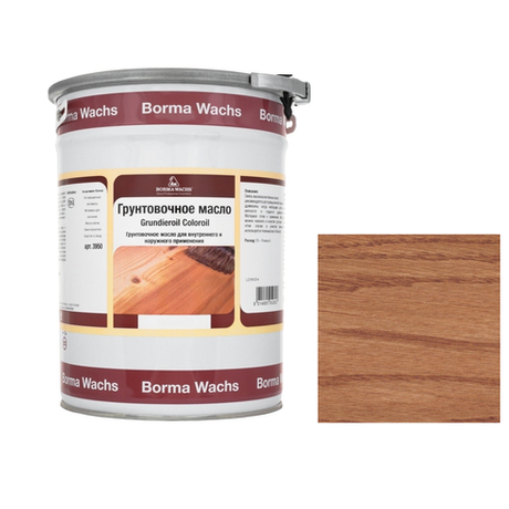 ЗИМНИЕ СКИДКИ! Масляное покрытие для полов и паркета Borma Grundierol 5 л цвет 10 вишня для внутренних работ R3950-10