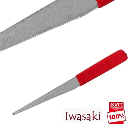 ХИТ! Японский рашпиль красный, прямой, конусный, насечка торцевая 200 мм Iwasaki Miki Too М00017572