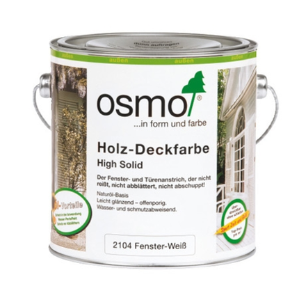 Белая краска для окон и дверей Osmo 2104 непрозрачная 0,125 л HOLZ-DECKFARBE для наружных работ Osmo-2104-0,125 11200050