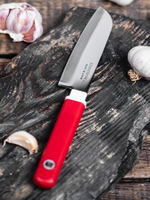 Нож японский овощной кухонный Fuji Cutlery Special series длина лезвия 100 мм, рукоять термопластик GRN, цвет красный, заточка 1000 Tojiro FK-403