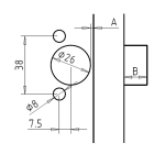 Приспособление для врезания петель, Редуктор под малые петли (small hinges) 38/7,5 CMT 333-3875