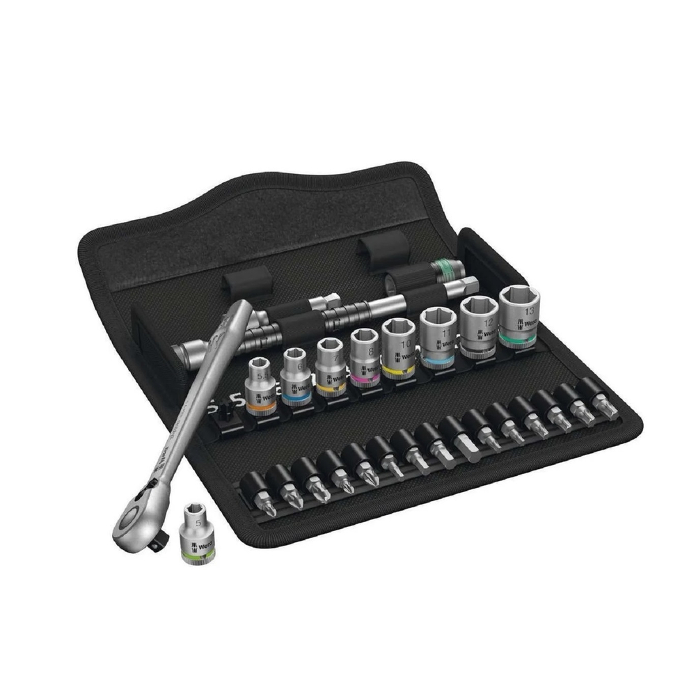 Новинка! Набор 28 предметов 8100 SA 8 Zyklop Metal Switch с трещоткой, реверс, 1 / 4 дюйм WERA WE-004018