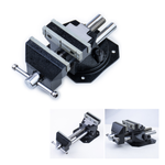 Новинка! Тиски универсальные поворотные переставные GOLDRATIO чугунные, ширина губок 90 мм М00024969