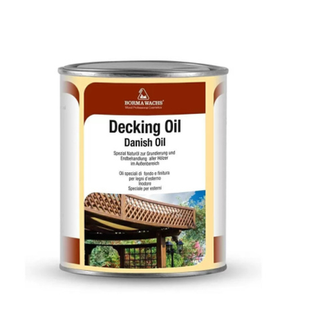 Новинка! Масло датское Borma Decking Oil 5 л Бесцветное для наружных работ, для садовой мебели, веранд, террас, дверей, заборов 4972
