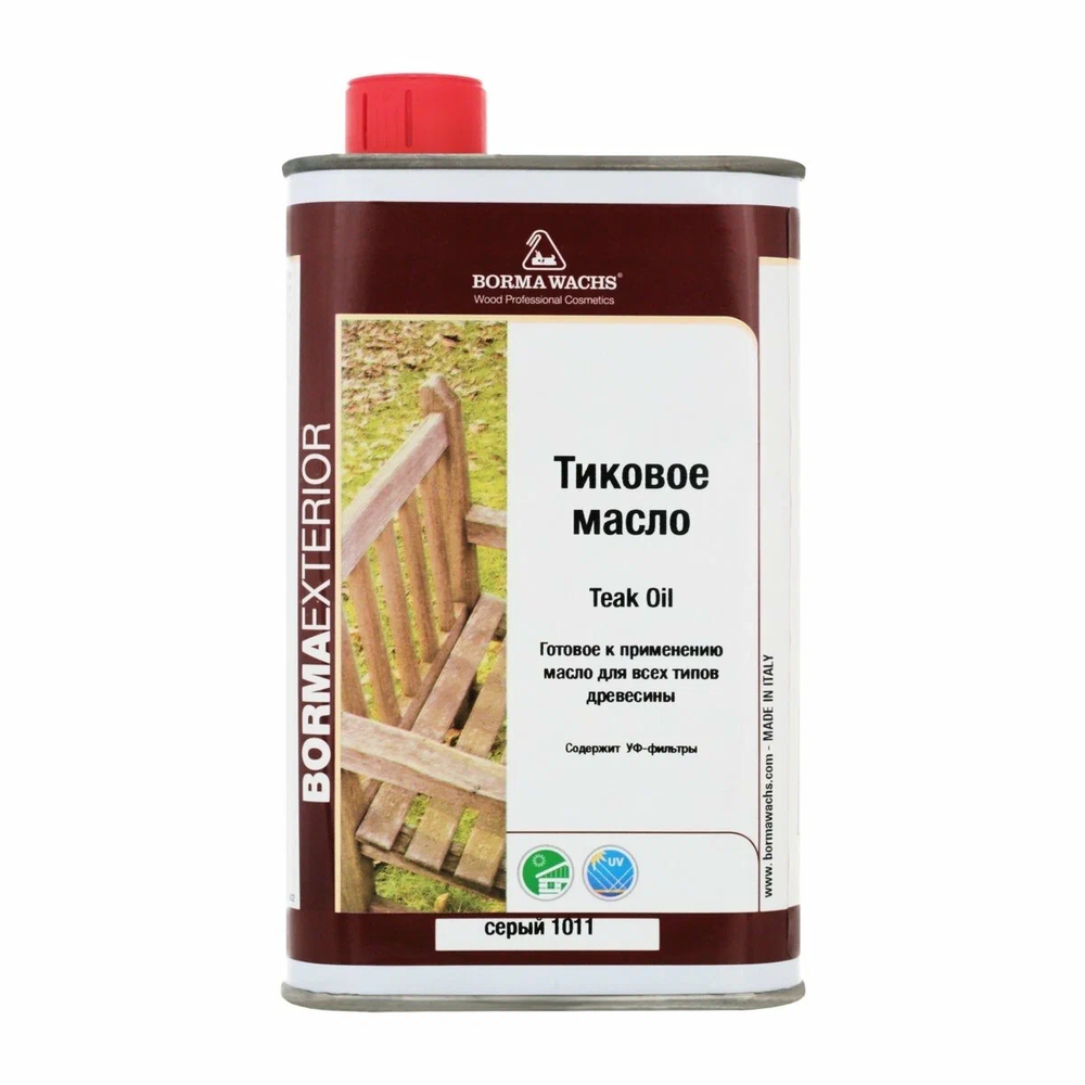 Новинка! Масло тиковое Borma Teak Oil 500 мл цвет 1011 серый, для всех типов деревянных поверхностей, для внутренних и наружных работ 0360-DS1011