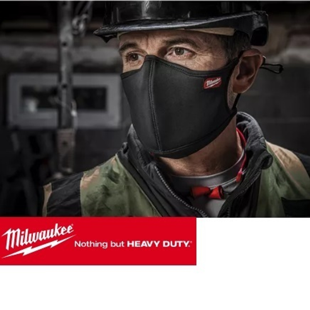 ХИТ! Маски на лицо тканевые 3 шт размер L / XL черные Milwaukee 4932478866