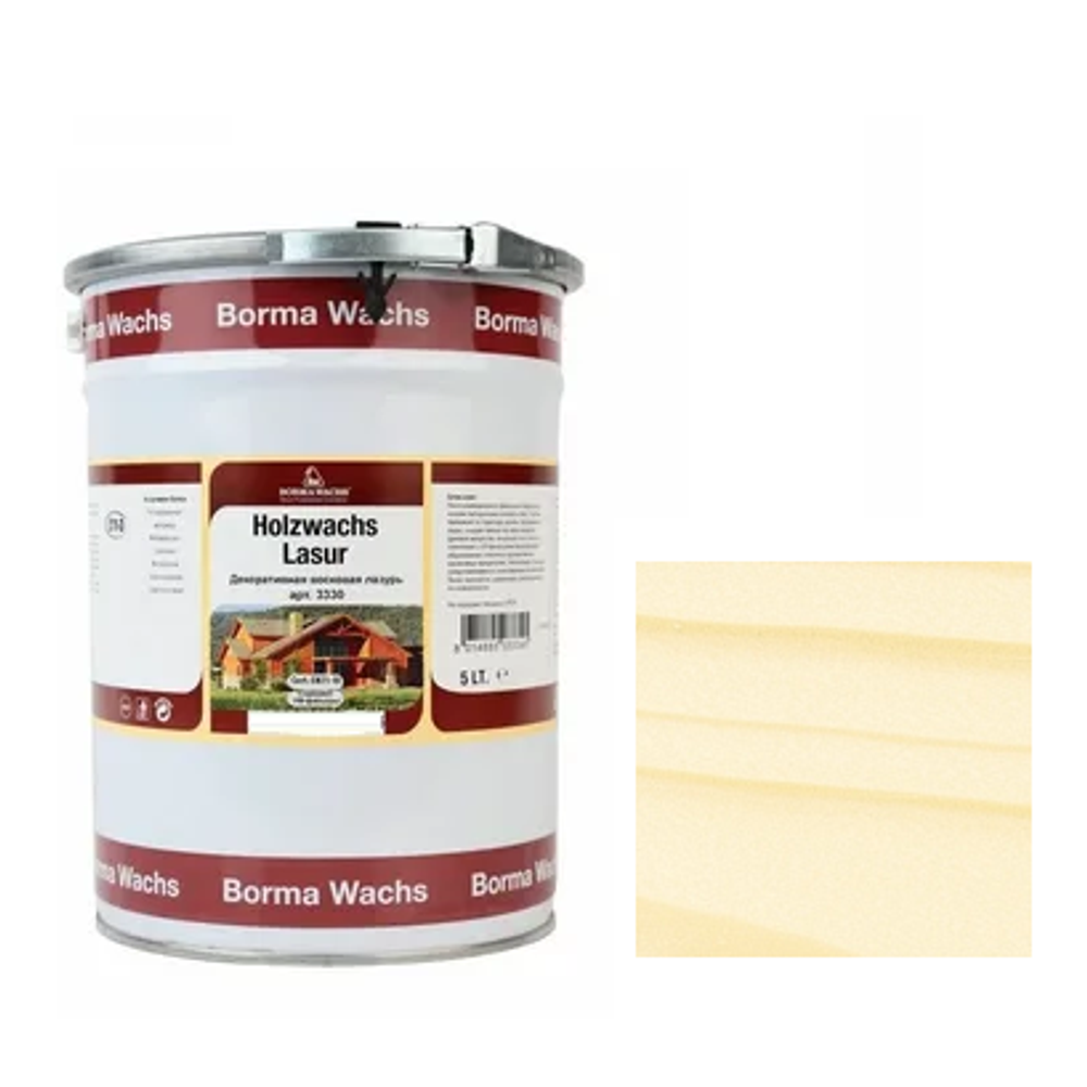 ЗИМНИЕ СКИДКИ! Декоративная ВОСКОВАЯ лазурь / Масло для фасадов Borma Holzwachs Lasur 5 л цвет прозрачный для наружных и внутренних работ R3330
